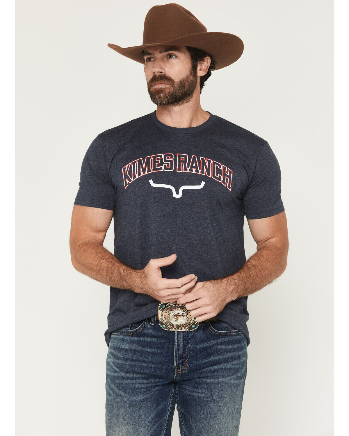 Image #1 - Kimes Ranch Men's University Short Sleeve Graphic T-Shirt, Dark Blue, hi-res