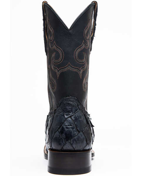 Image #4 - Cody James Men's Black Flat Pirarucu Western Boots - Narrow Square Toe, , hi-res