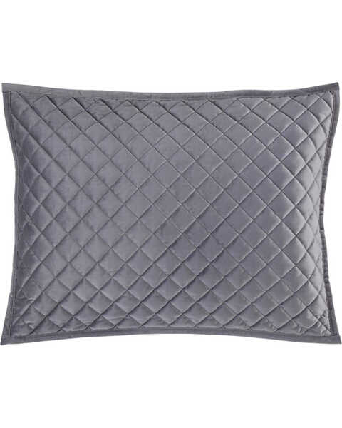 HiEnd Accents Standard Grey Diamond Quilted Shams, Grey, hi-res