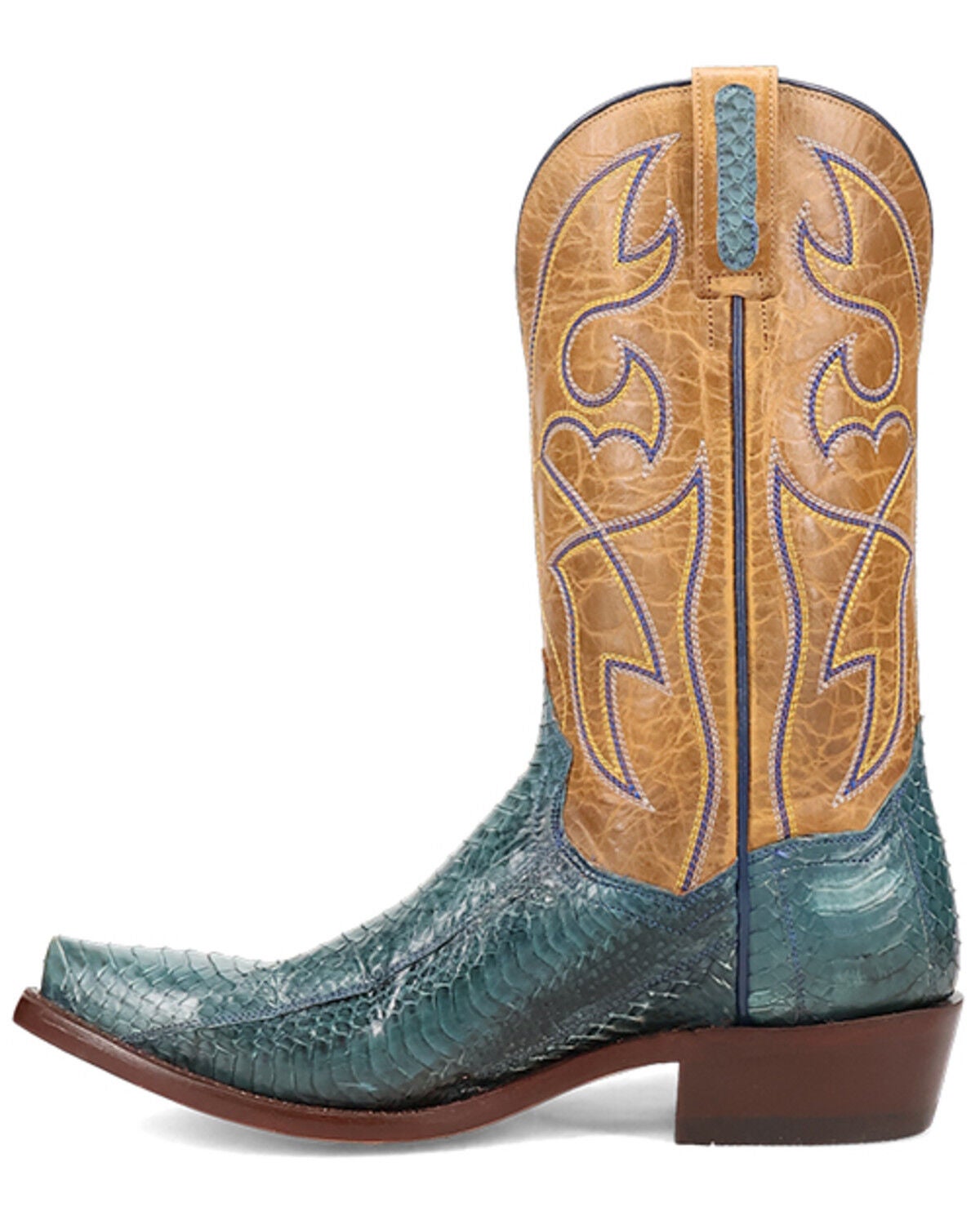Dan Post Men's Exotic Snake Western Boots - Snip Toe , Blue