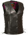 Milwaukee Leather Women's Stud & Wings Leather Vest - 4X, Pink/black, hi-res