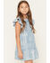 Image #2 - Wrangler Girls' Bandana Print Denim Dress, Blue, hi-res