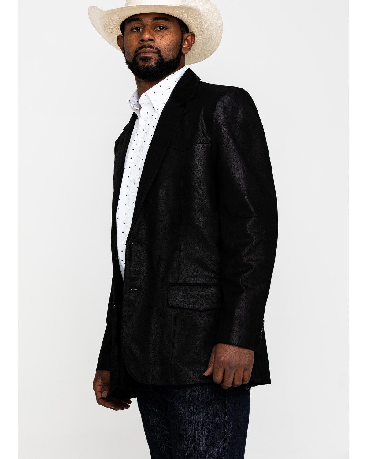 Mens black suede sport coat