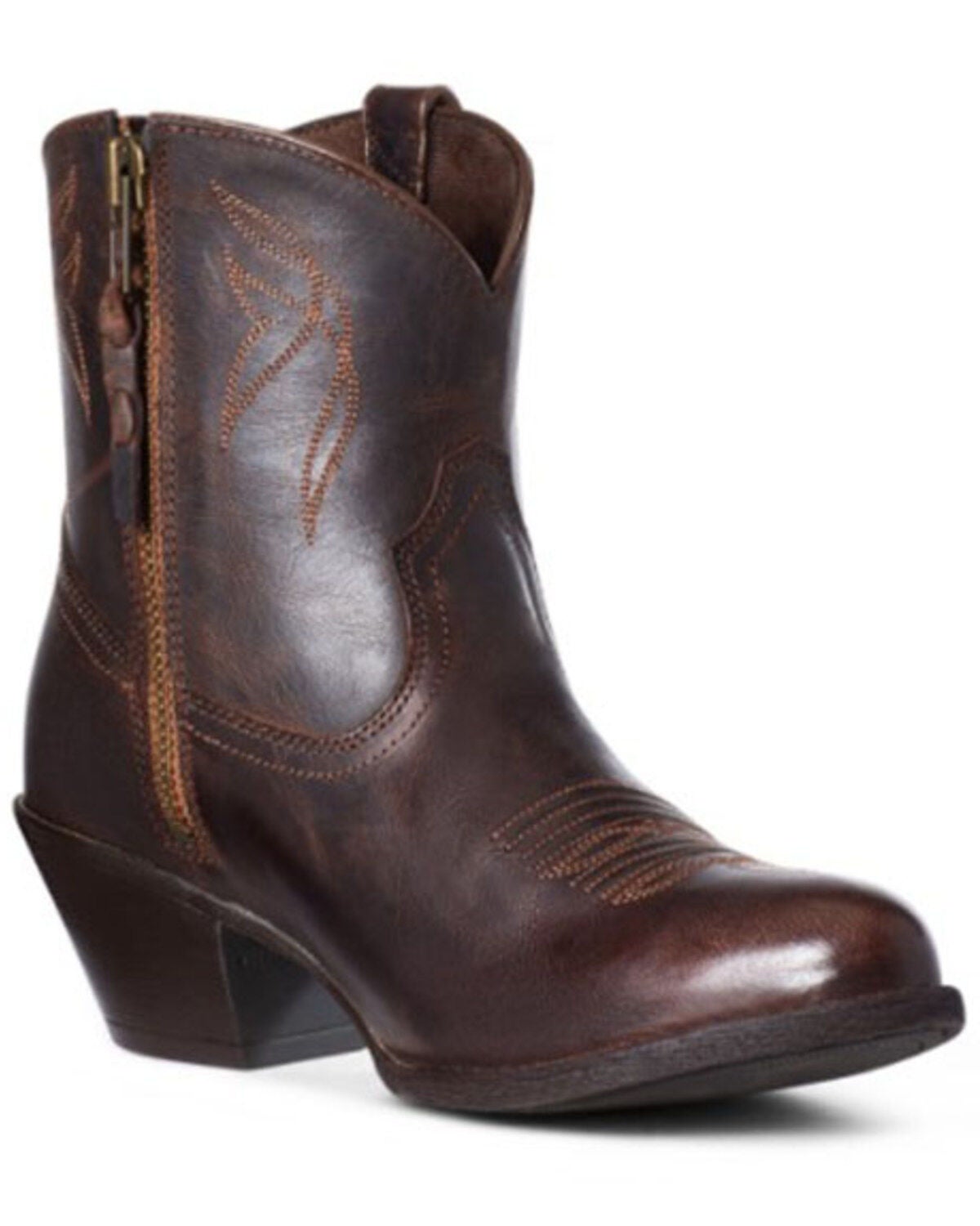 Ariat Women's Darlin Sassy Western Booties - Round Toe, Brown, hi-res