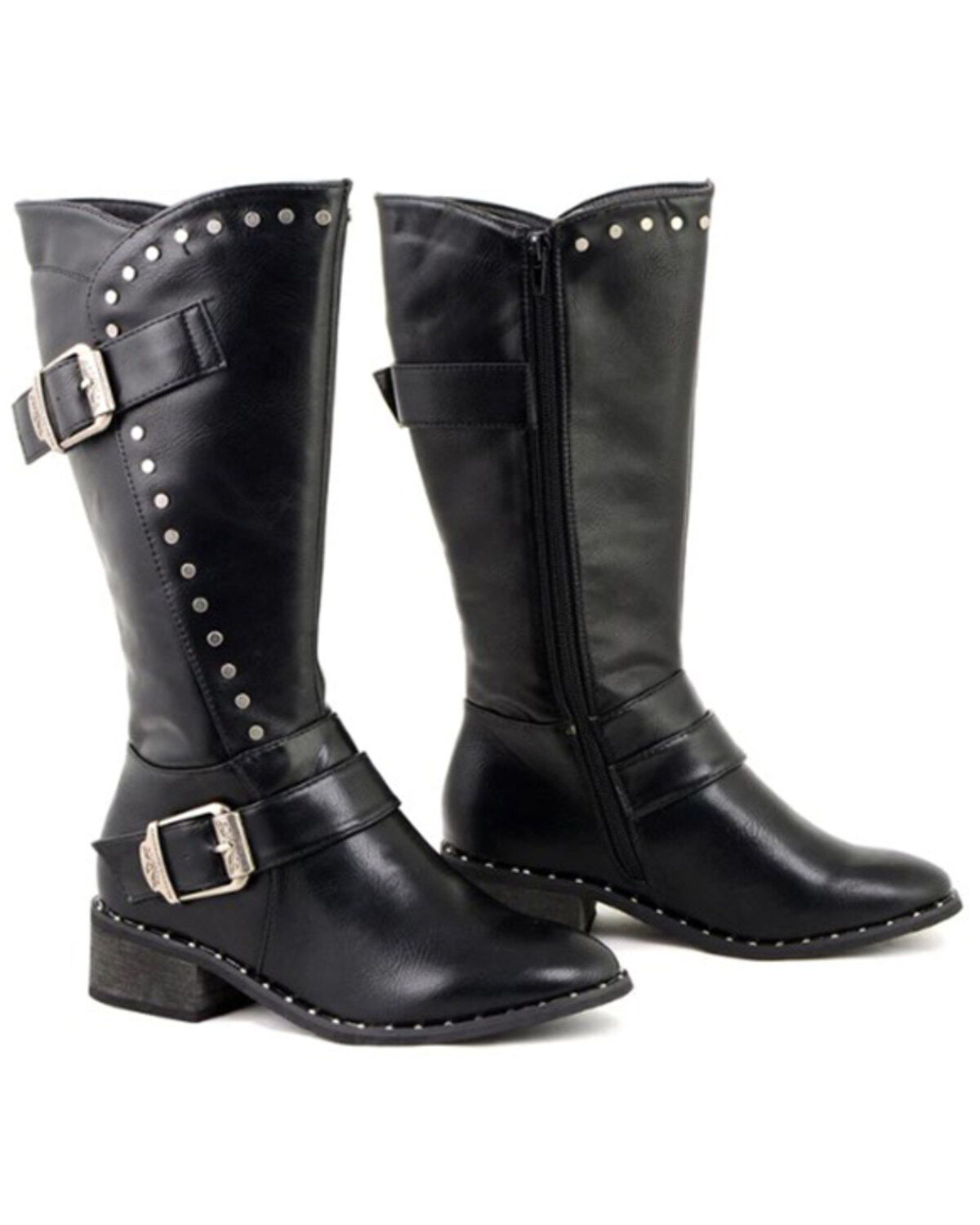 Image #1 - Milwaukee Leather Women's Studded Boots - Round Toe, Black, hi-res