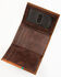 Cody James Men's Turquoise Underlay & Brown Tooled Trifold Wallet, Brown, hi-res