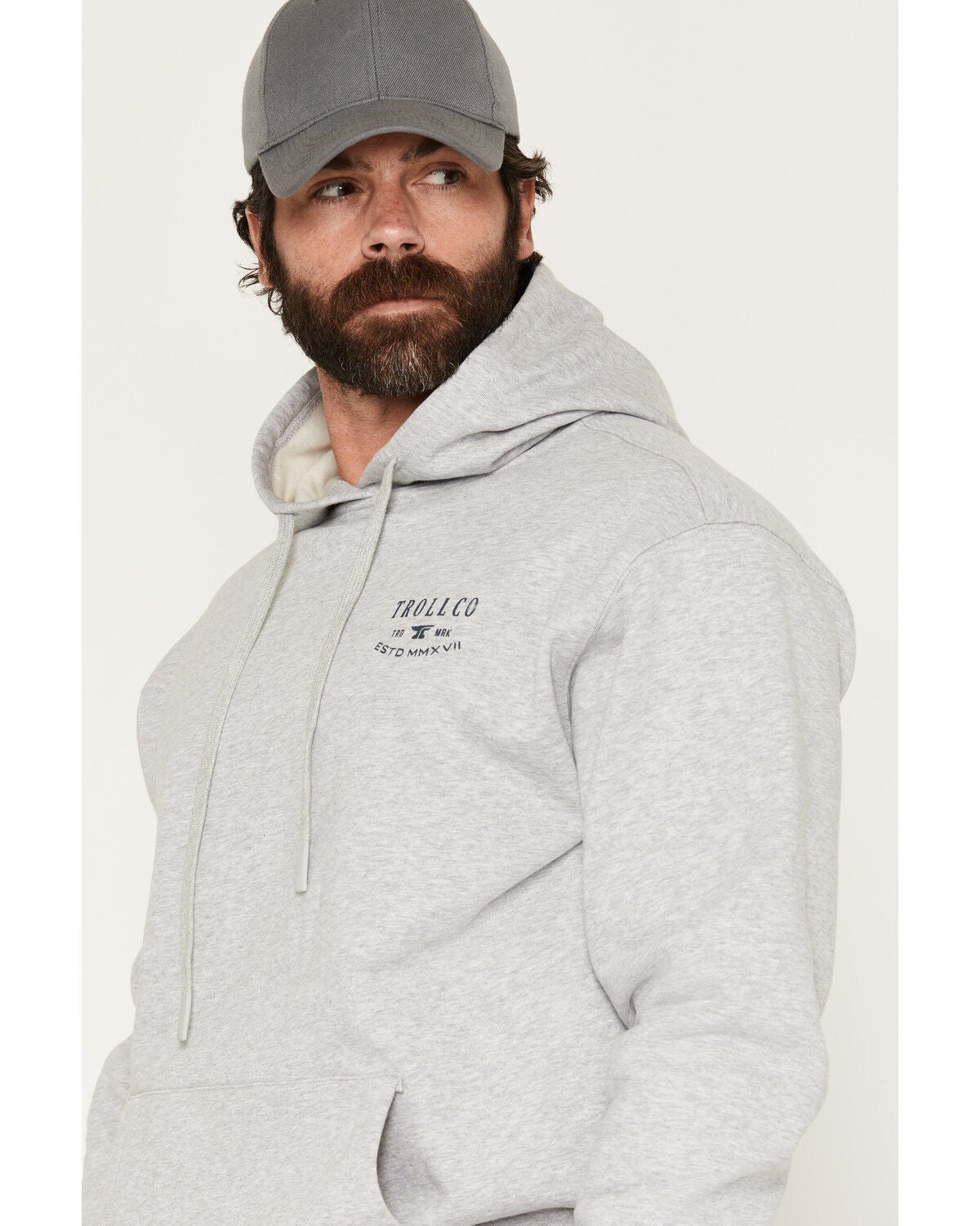 Image #3 - Troll Co Men's FR Beamer Hooded Work Sweatshirt, Heather Grey, hi-res
