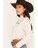 Image #2 - Ely Walker Women's Boot Barn Exclusive Polka Dot Print Long Sleeve Pearl Snap Cropped Western Shirt, Ivory, hi-res