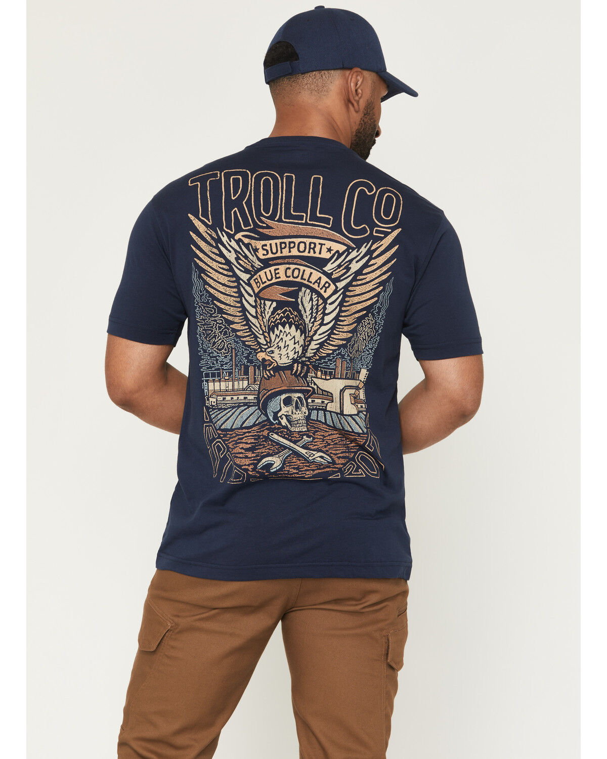 Image #1 - Troll Co Men's Grounded Short Sleeve Graphic T-Shirt, Navy, hi-res