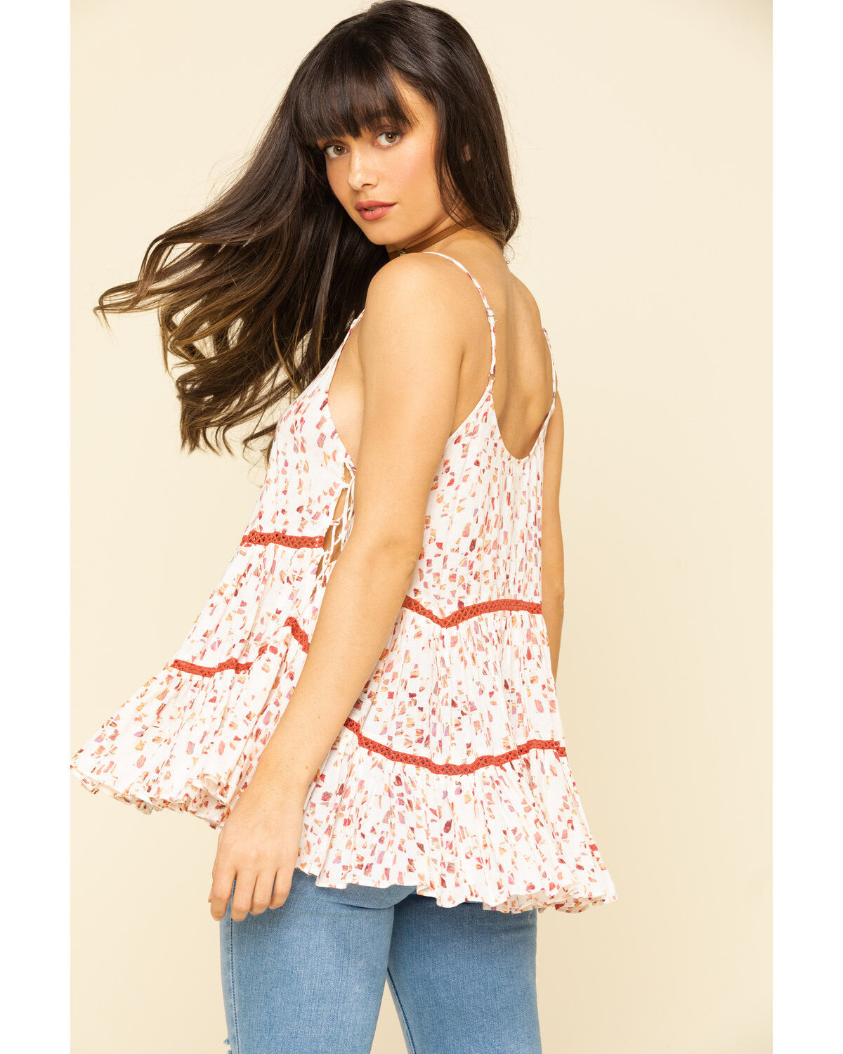 Image #2 - Miss Me Women's Printed Sleeveless Tiered Top, , hi-res
