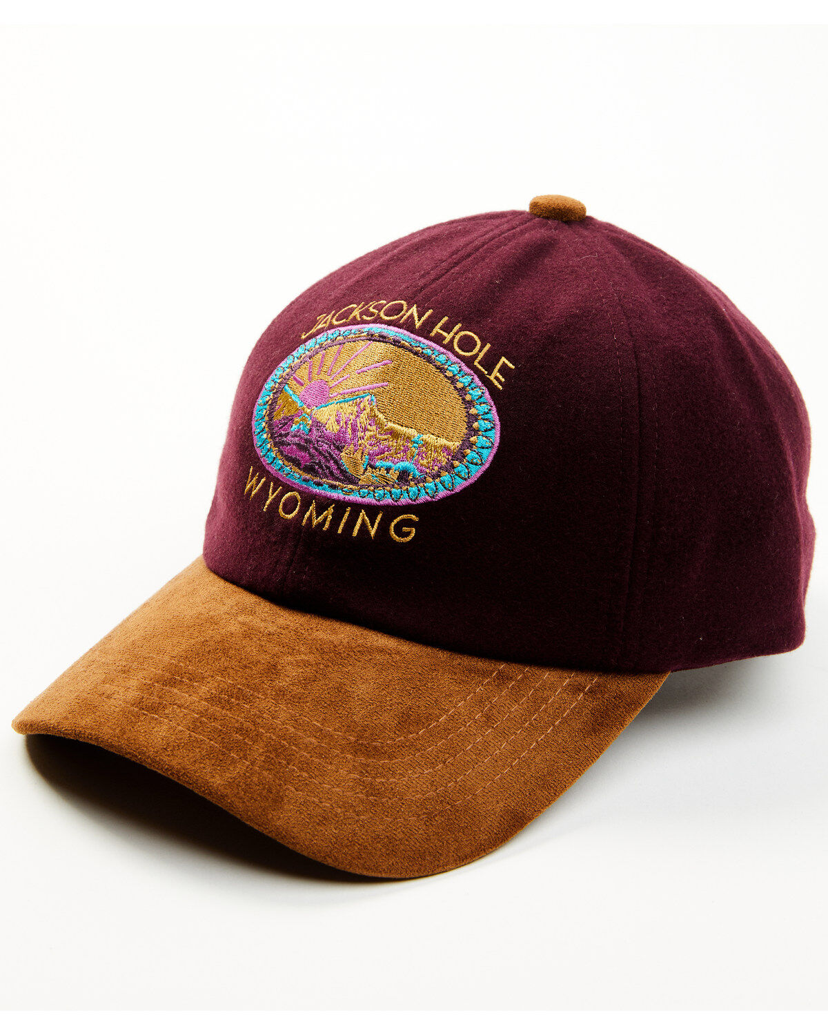 Image #1 - Cleo + Wolf Women's Wyoming Felt Ball Cap, Burgundy, hi-res