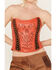 Understated Leather Women's Last Call Western Corset, Orange, hi-res