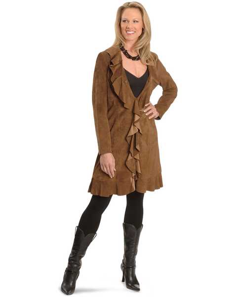 Image #1 - Scully Women's Ruffle Coat, Brown, hi-res