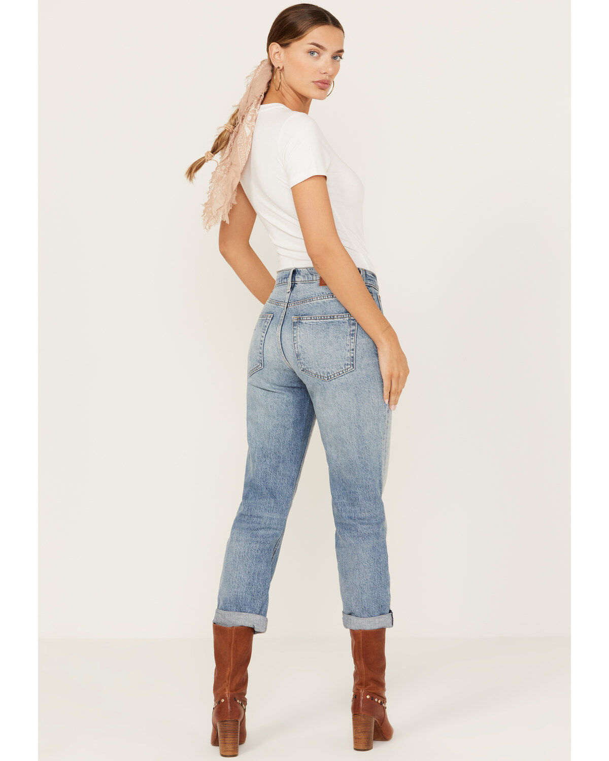 Image #3 - Lucky Brand Women's Medium Wash Mid Rise Boy Straight Jeans, , hi-res
