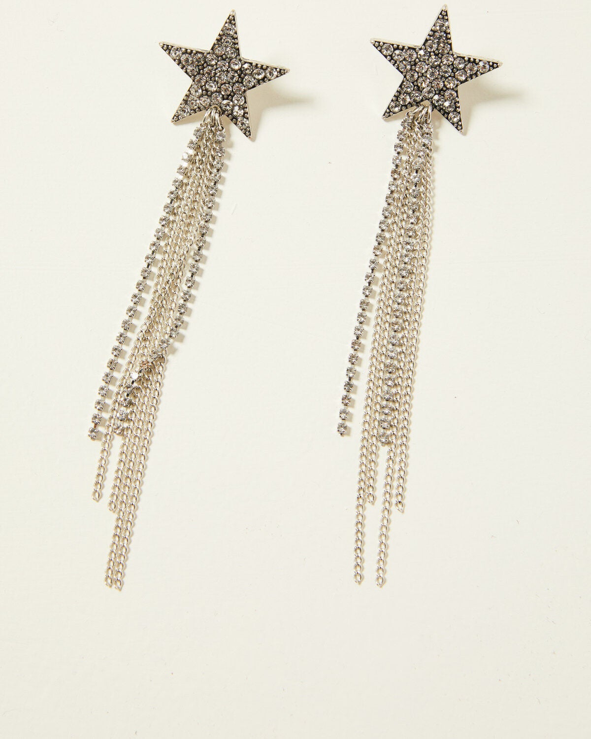 Idyllwind Women's Shooting Star Fringe Earrings, Silver, hi-res