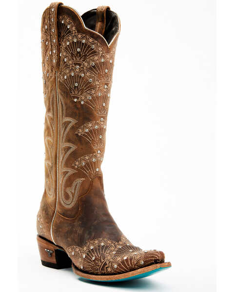Boot Barn X Lane Women's Exclusive Calypso Leather Western Bridal Boots - Snip Toe, Caramel, hi-res