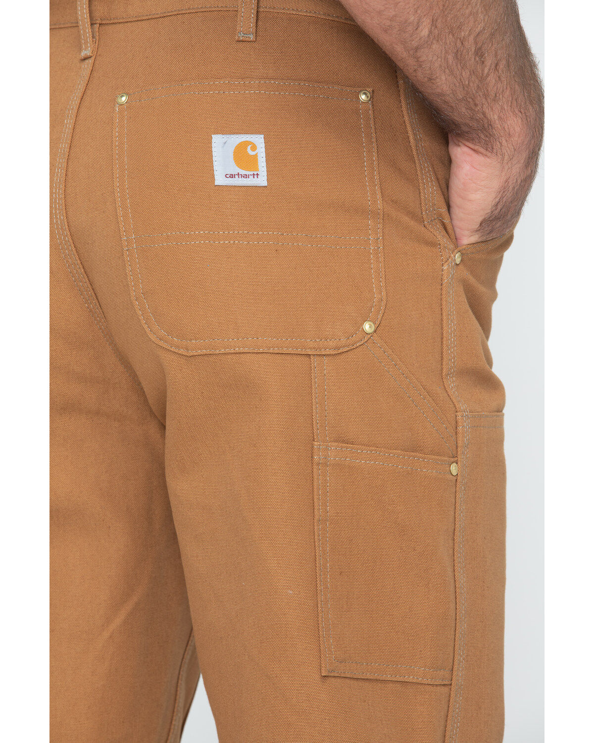 Image #6 - Carhartt Double Duck Loose Fit Khaki Work Jeans, Brown, hi-res