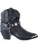 Image #2 - Dingo Women's Faux Concho Strap Slouch Booties - Round Toe, Black, hi-res