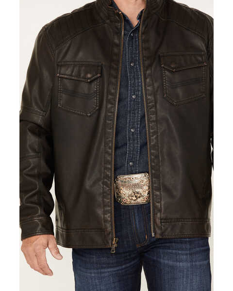 Image #3 - Cody James Men's Houston Distressed Moto Jacket - Big & Tall, Brown, hi-res