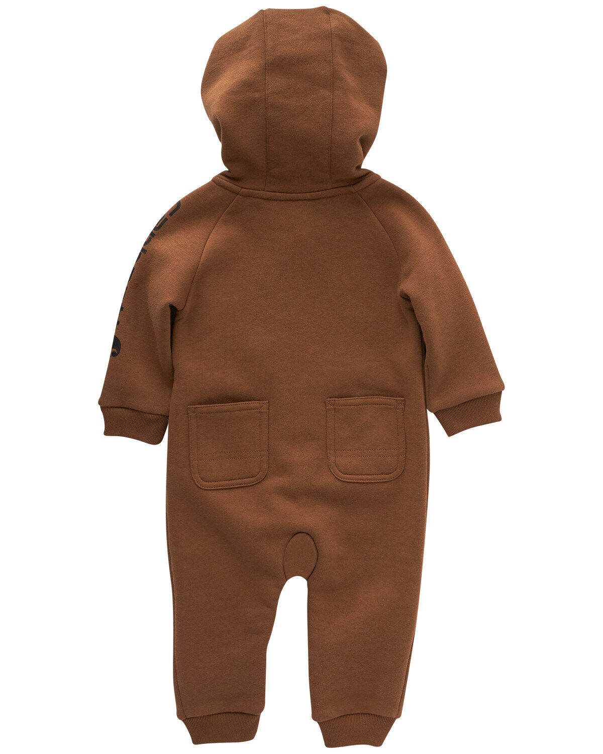 Baby Boy Brown Striped Splicing Long-sleeve Hooded Jumpsuit