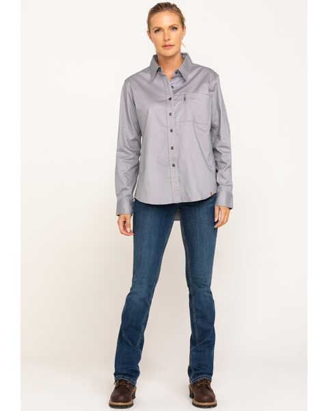 Image #6 - Wrangler Riggs Women's Alloy Grey Long Sleeve Work Shirt, , hi-res