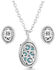 Montana Silversmiths Women's World's Feather Turquoise Jewelry Set, Silver, hi-res