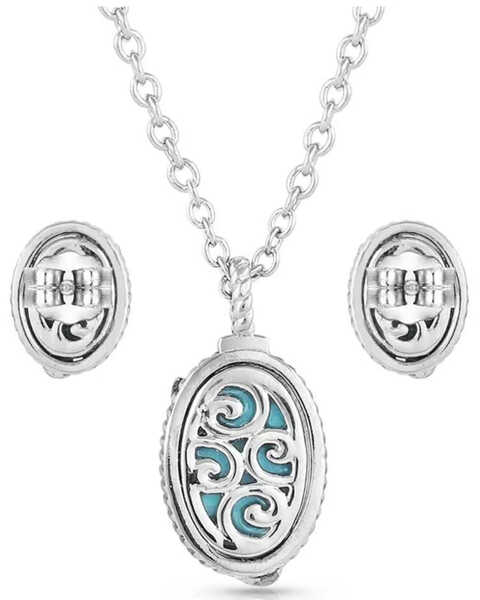 Montana Silversmiths Women's World's Feather Turquoise Jewelry Set, Silver, hi-res