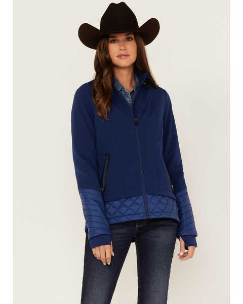 Image #1 - RANK 45® Women's Seliana Hooded Hybrid Softshell Jacket, Royal Blue, hi-res