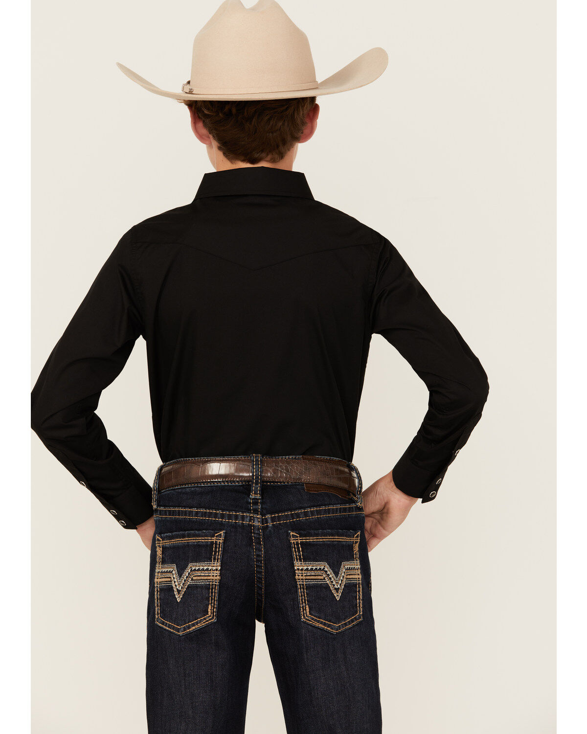 Product Name:  Gibson Trading Co Boys' Solid Long Sleeve Pearl Snap Western Shirt