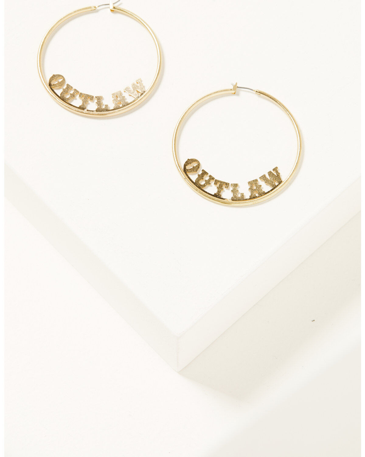 Image #1 - Idyllwind Women's Outlaw Gold Hoop Earrings, Gold, hi-res