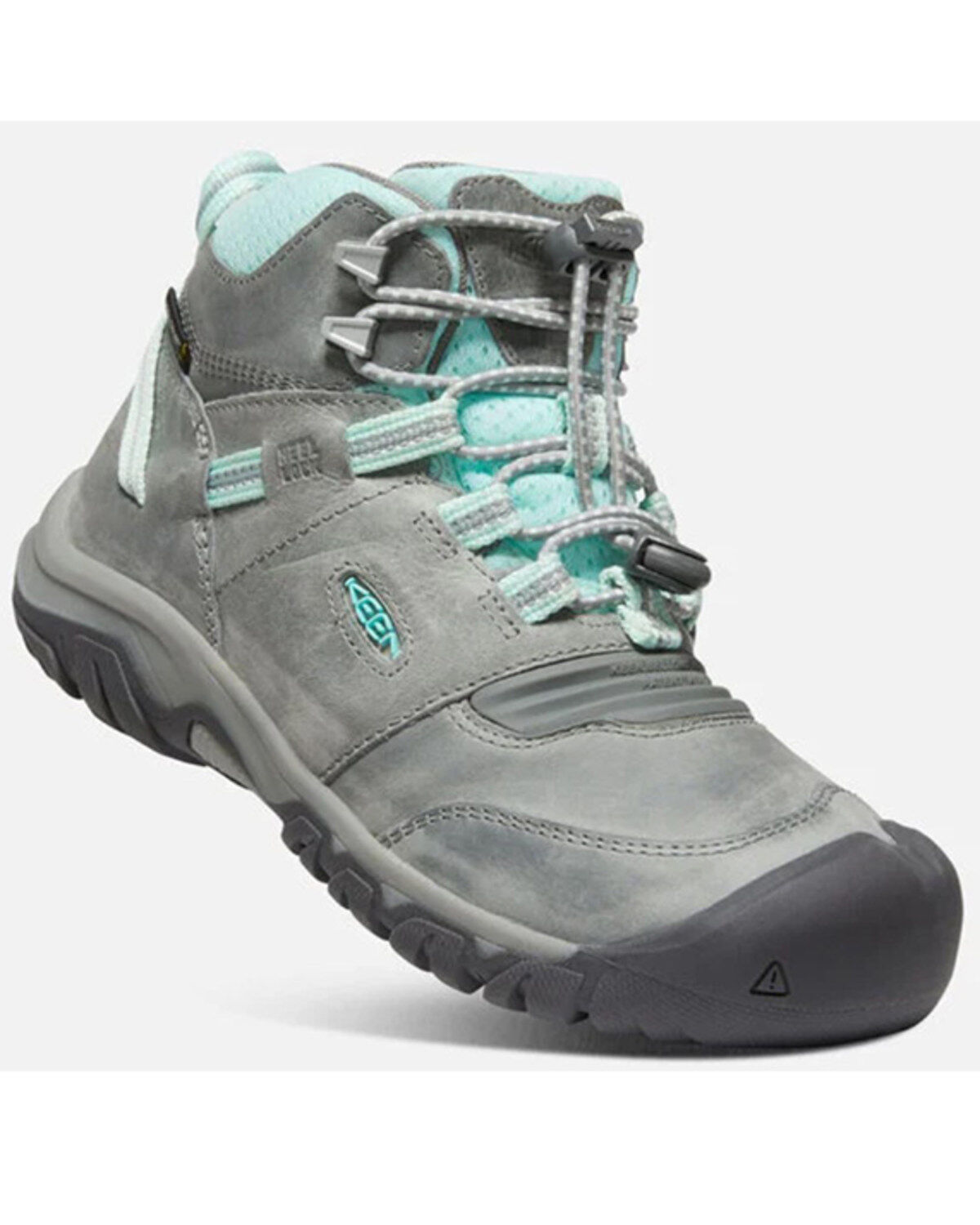 Image #1 - Keen Girls' Ridge Flex Waterproof Hiking Boots - Soft Toe, Grey, hi-res
