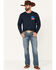 Cody James Men's Heather Navy Forever Cowboy Graphic Long Sleeve T-Shirt , Navy, hi-res