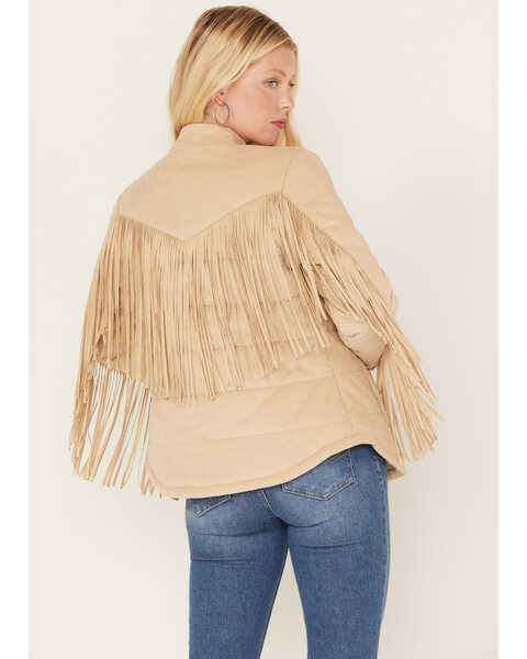 fringe puffer jacket