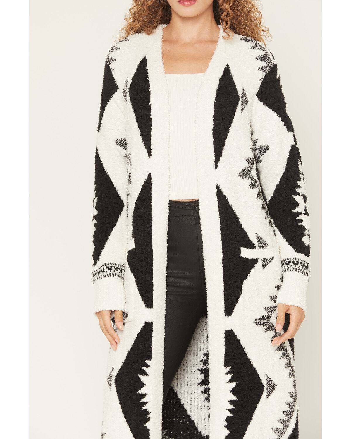 Image #3 - Idyllwind Women's Prairie Southwestern Print Cozy Long Cardigan, Cream, hi-res