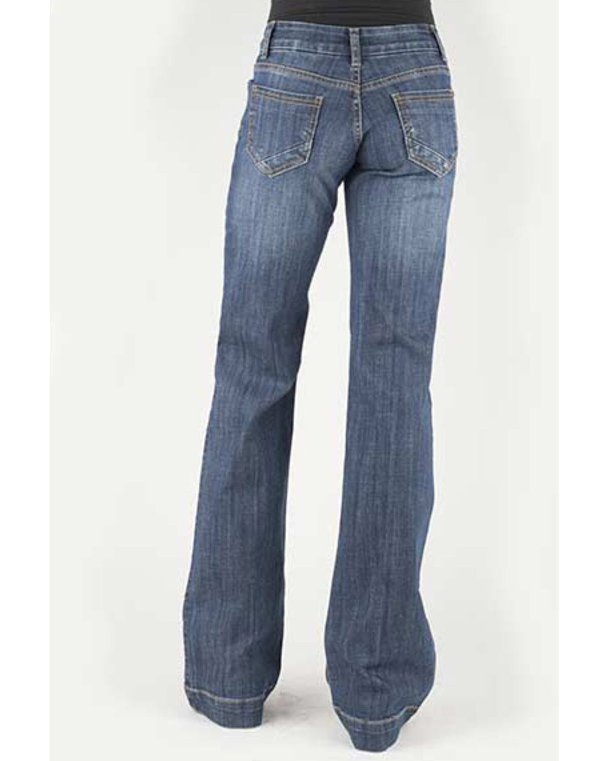 Product Name:  Stetson Women's 214 Medium Wash Pieced Pocket Trouser Leg Jean