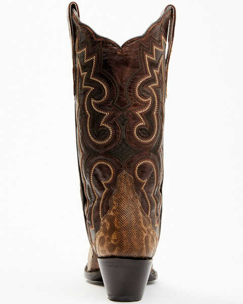 Dan Post Women's Karung Exotic Snake Western Boots - Snip Toe , Brown, hi-res
