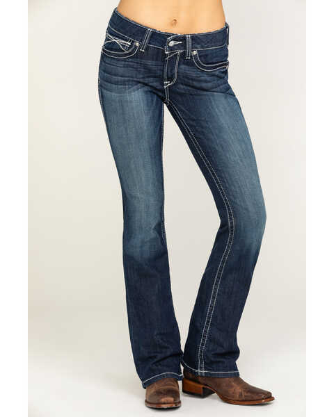 Image #3 - Ariat Women's Rosy Whipstitch Boot Cut Jeans, Blue, hi-res