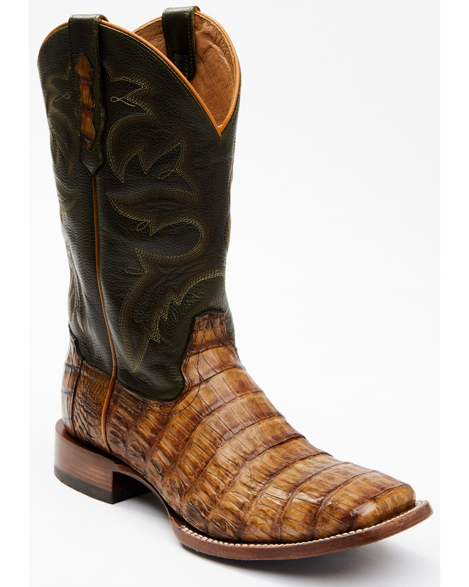 Cody James Men s Brown Exotic Caiman Tail Skin Western Boots Broad Square Toe Boot Barn