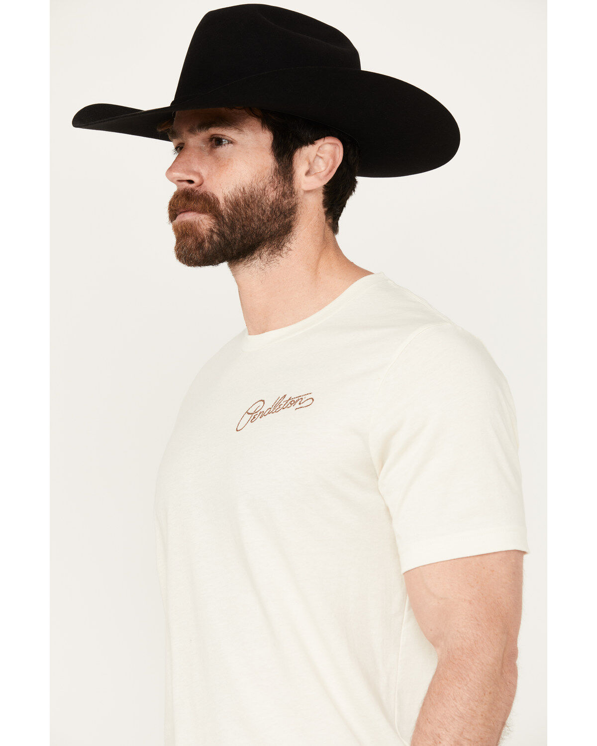 Image #2 - Pendleton Men's Boot Barn Exclusive Rancher Short Sleeve Graphic T-Shirt, Sand, hi-res