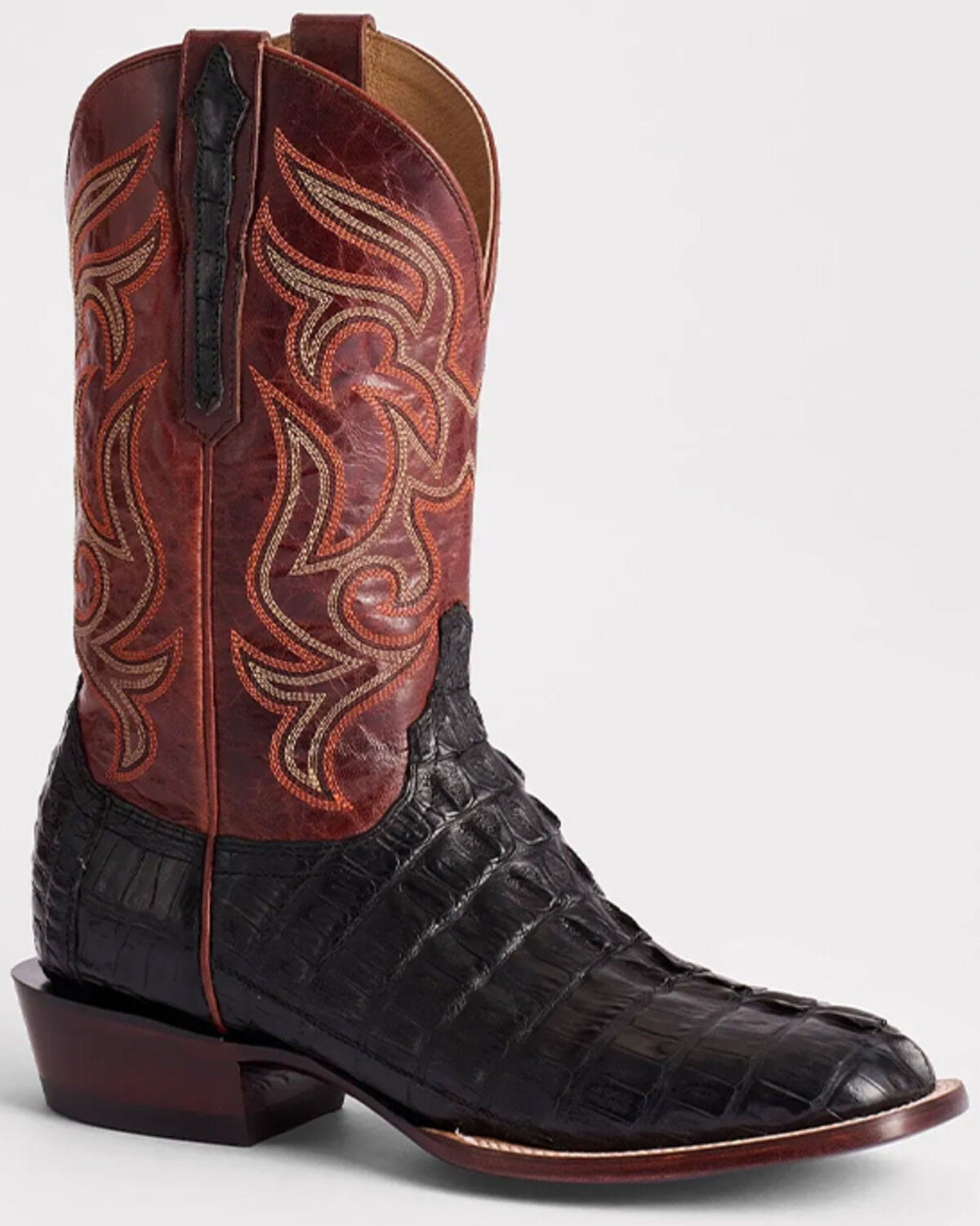 Image #1 - Lucchese Men's Hendrik Exotic Caiman Western Boots - Broad Square Toe, Black, hi-res