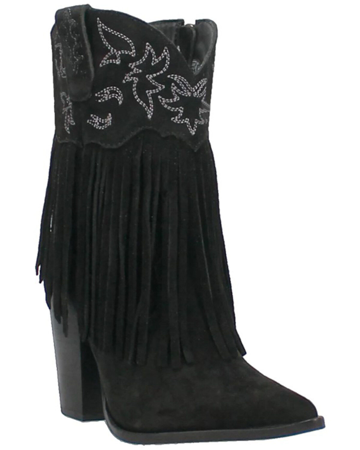 Image #1 - Dingo Women's Crazy Train Leather Booties - Round Toe, Black, hi-res