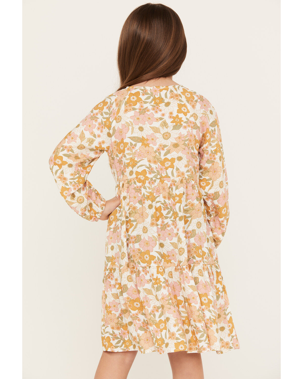 Image #4 - Hayden LA Girls' Floral Mini Dress, Mustard, hi-res