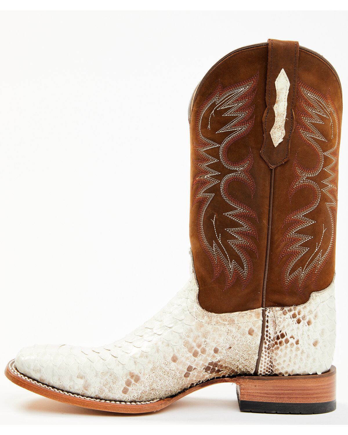 Image #3 - Cody James Men's Bone Python Exotic Western Boot - Broad Square Toe, Brown, hi-res