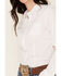 Cinch Women's Solid Long Sleeve Button Down Western Shirt, White, hi-res