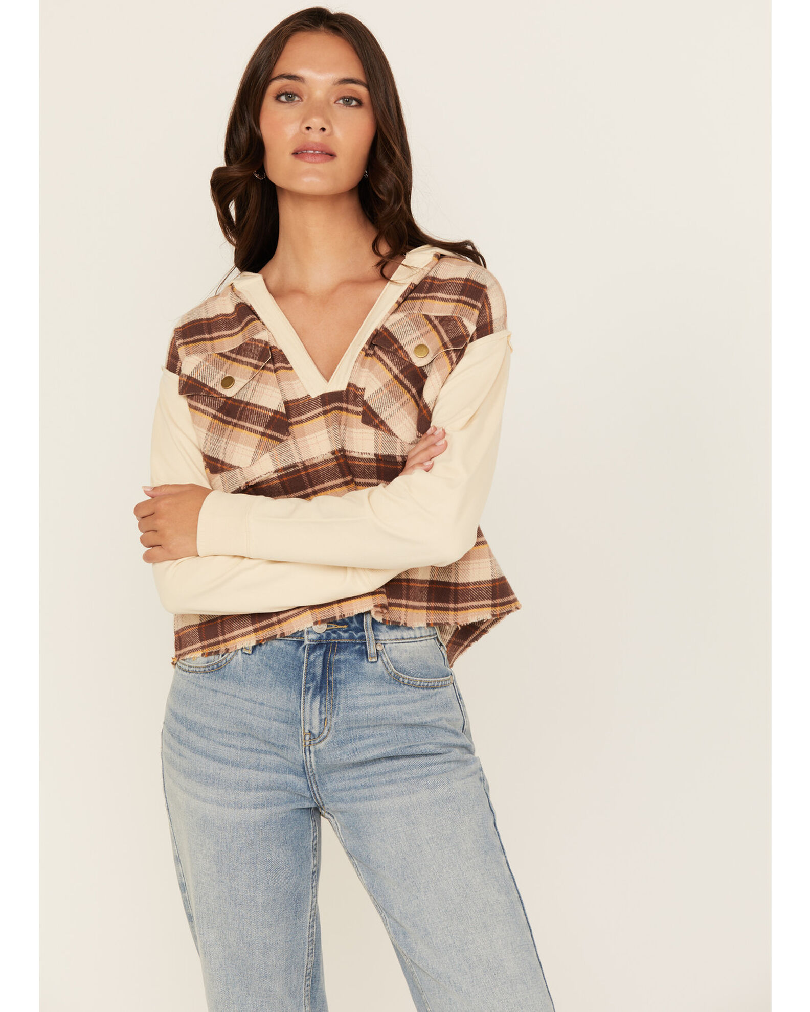 Hooded flannel pullover clearance