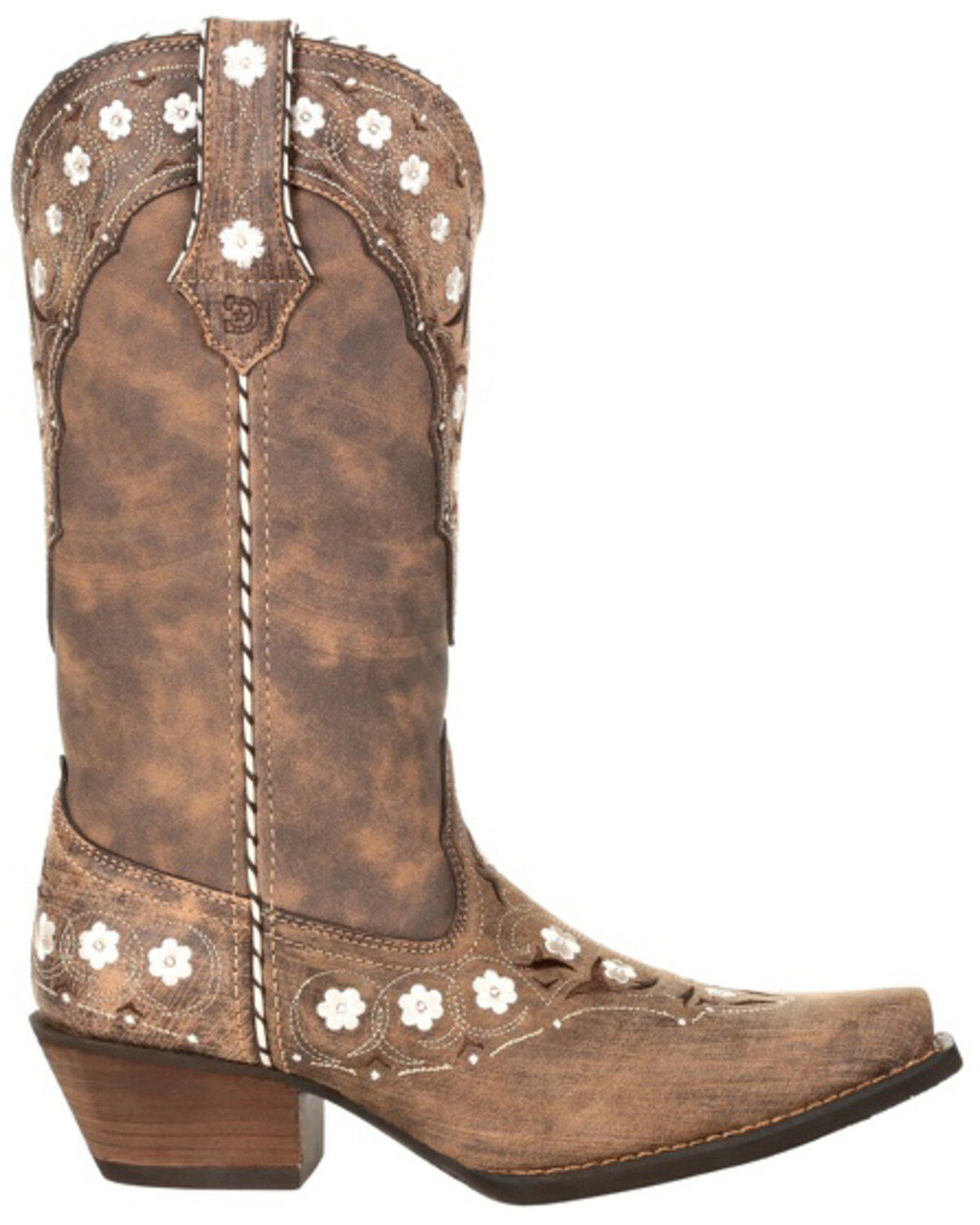 Image #2 - Durango Women's Driftwood Floral Western Boots - Snip Toe, , hi-res