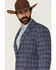 Image #2 - Rock & Roll Denim Men's Plaid Print Modern Fit Sportcoat, Blue, hi-res