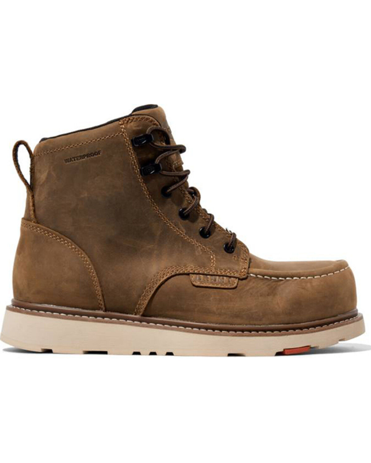 Image #4 - Brunt Workwear Men's 6" Marin Waterproof Moc Work Boots - Composite Toe, Brown, hi-res