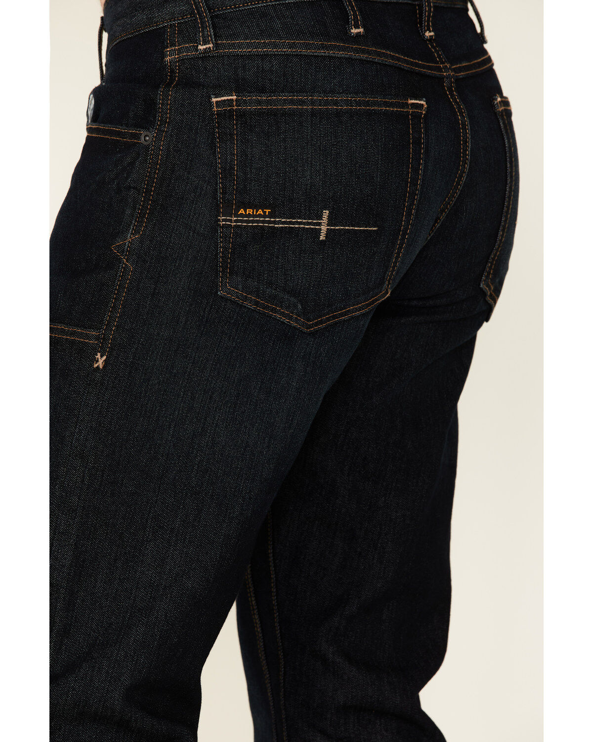 Image #4 - Ariat Men's Rebar Blackstone M5 Durastretch Basic Double Front Straight Leg Work Jeans, Indigo, hi-res