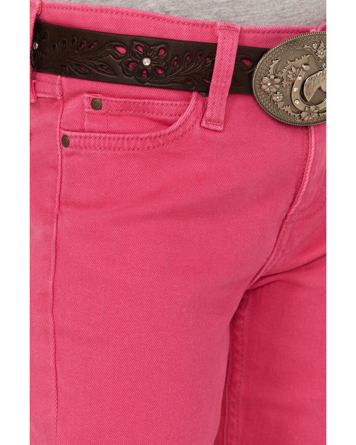 Image #2 - Wrangler Girls' Bootcut Stretch Denim Jeans, Pink, hi-res